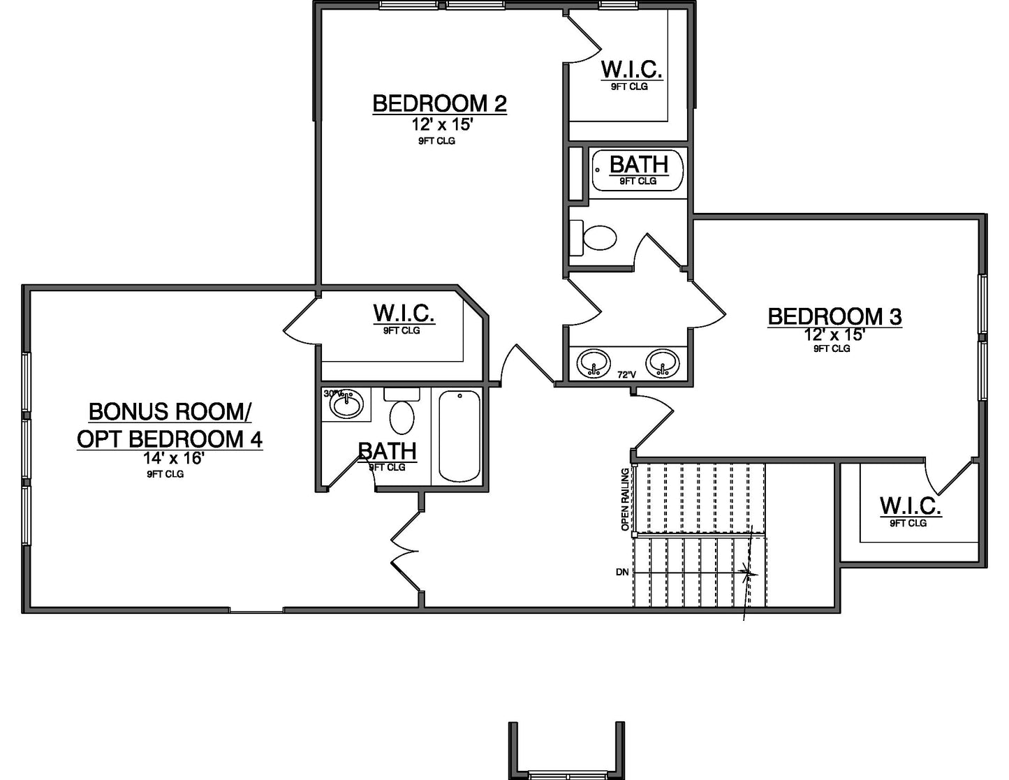 Plan No. 3047 - 1.5-Story Mountain Cabin with Flex Room