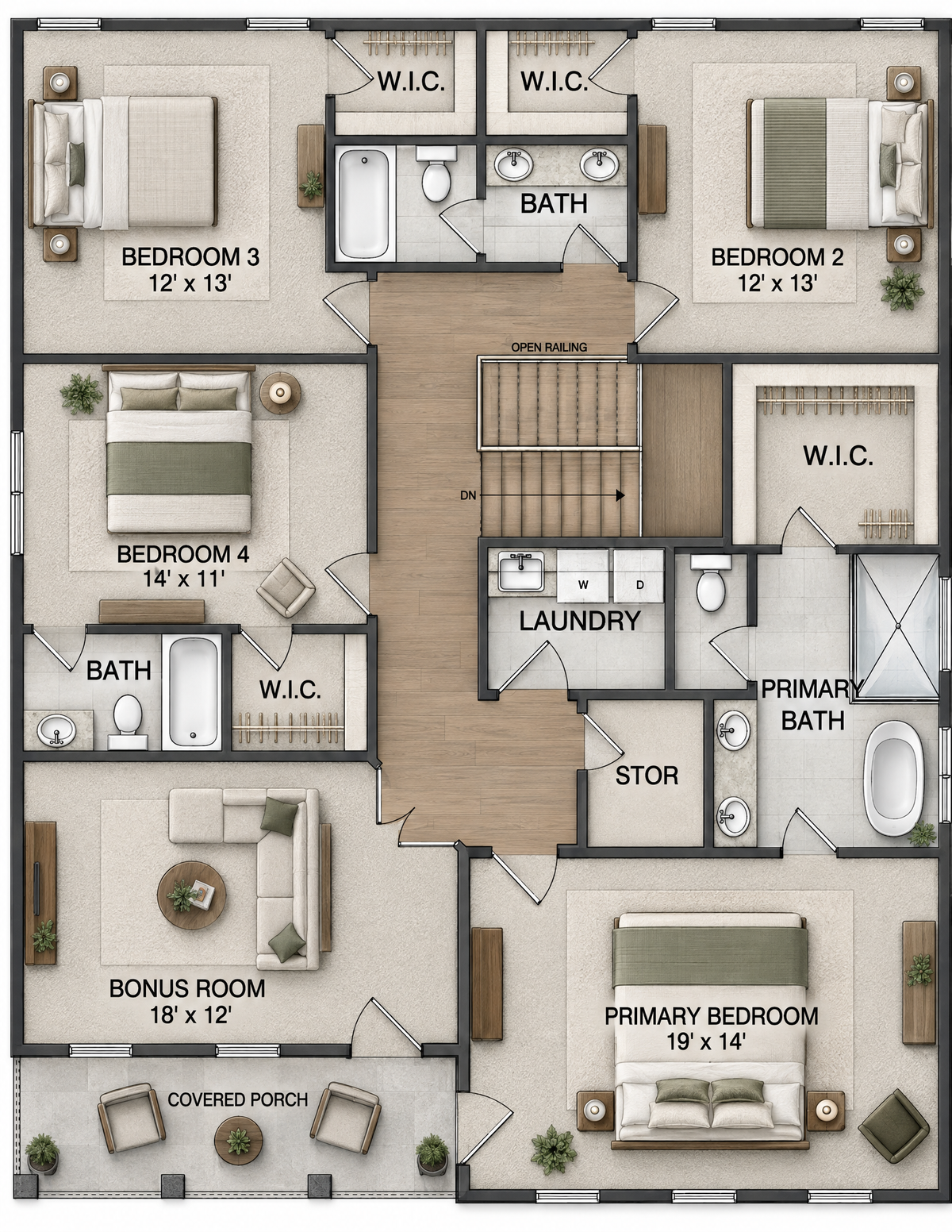 Plan No. 3120 – 3,120 Sq. Ft. Charleston Low Country Home