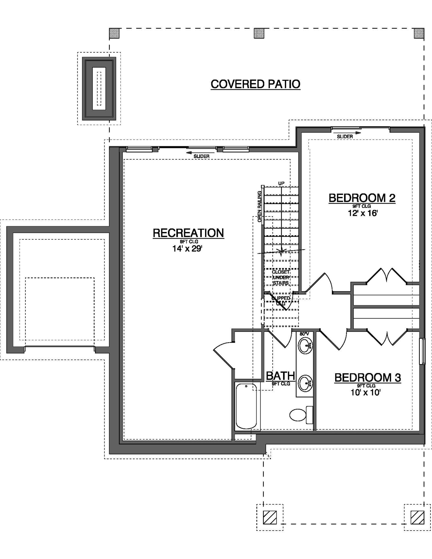 Plan No. 1972 Mountain Cabin House Plan - 1,972 SF - 3BR 2BA Walk-Out Basement