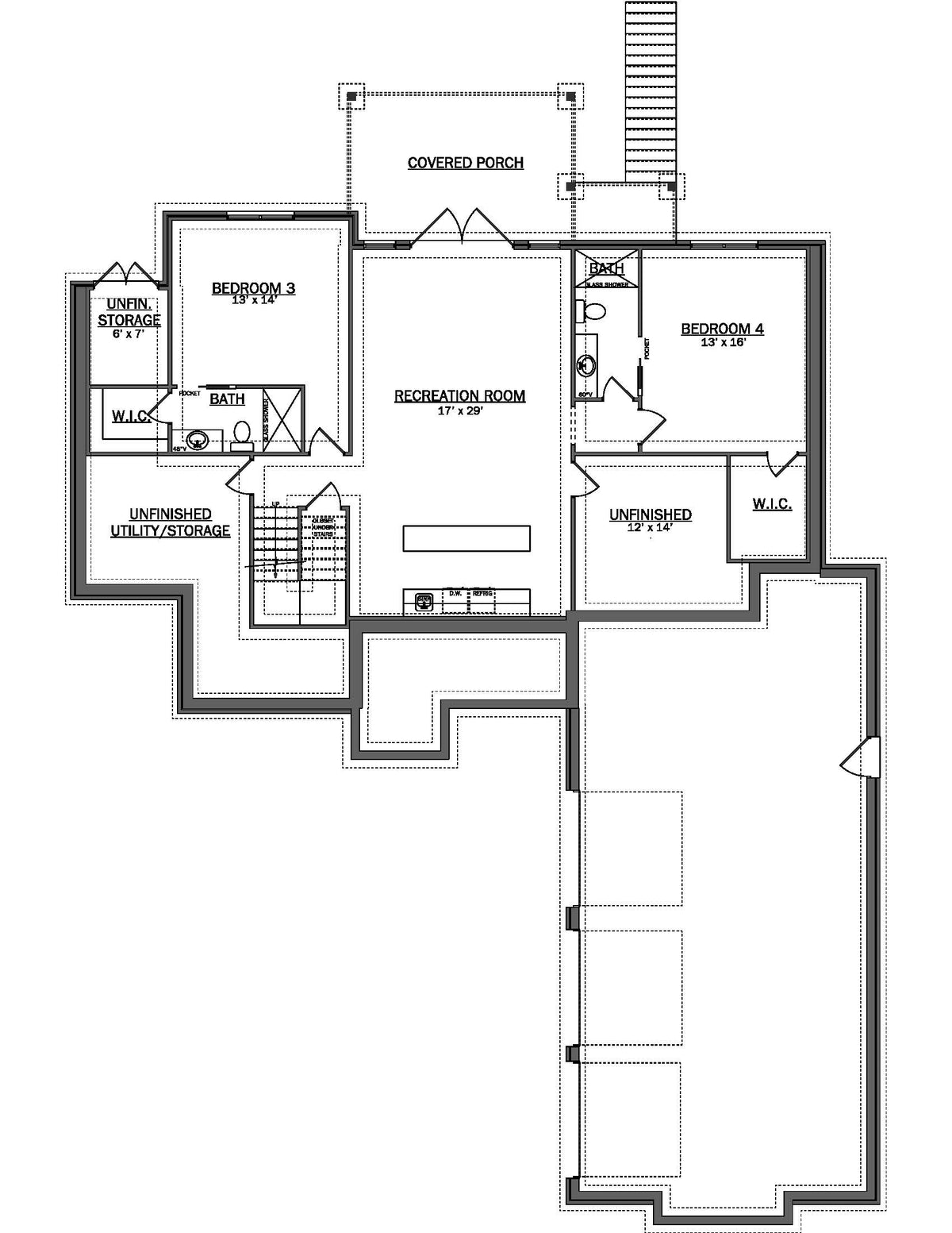 Plan No. 3058 - Modern Craftsman with Finished Basement