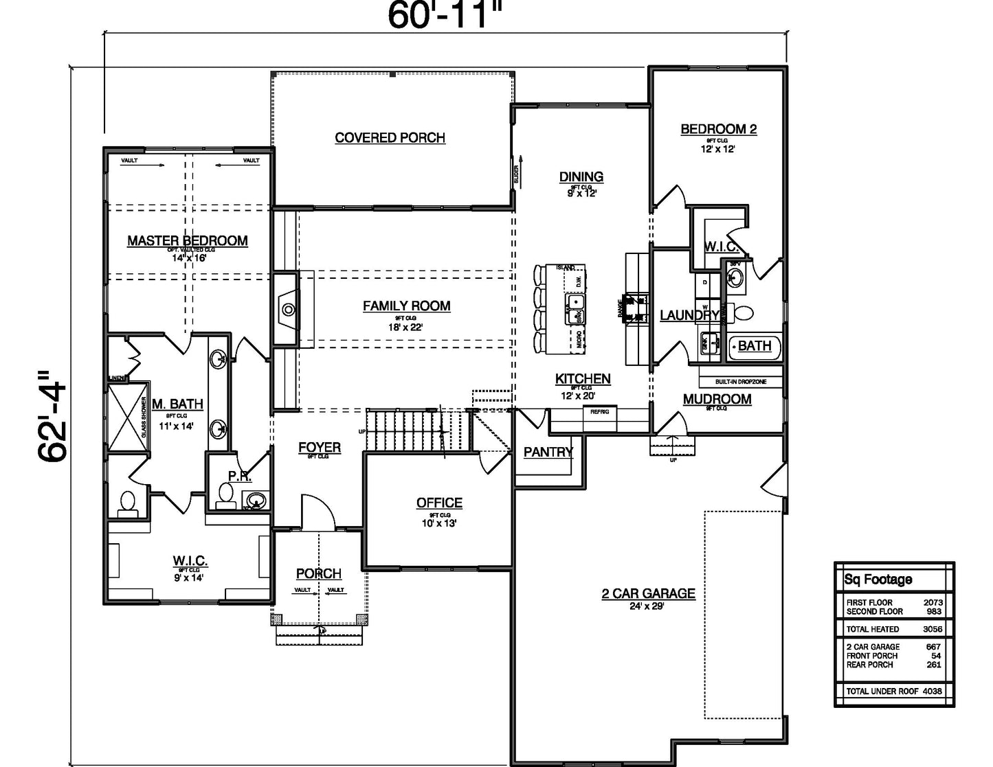 Plan No. 3056 Farmhouse House Plan - 4 Bed 3.5 Bath