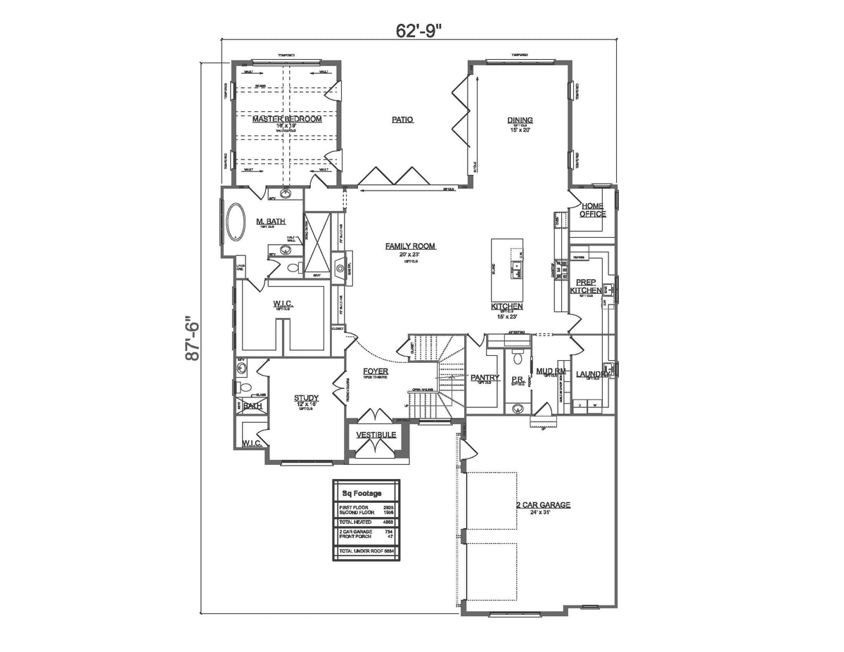 Plan No. 4883 – Modern French Country Home Design