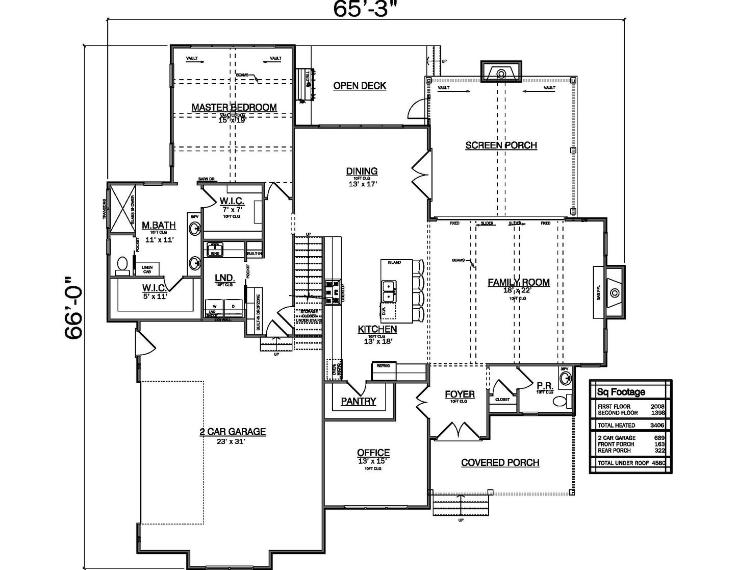 Plan No. 3406 Modern Farmhouse House Plan - 4 Bed 3.5 Bath