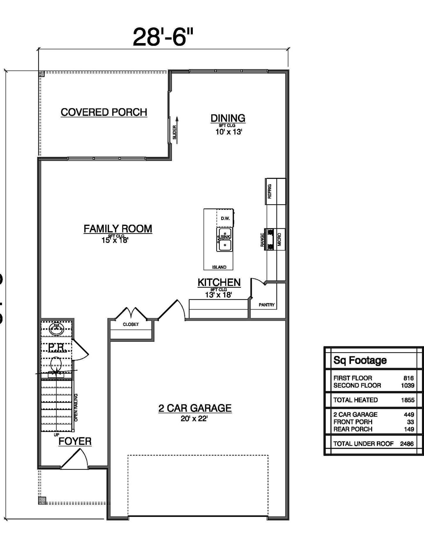 Plan No. 1855 Modern Farmhouse Plan - 1,855 SF | 3 Bed | 2.5 Bath | Two-Story