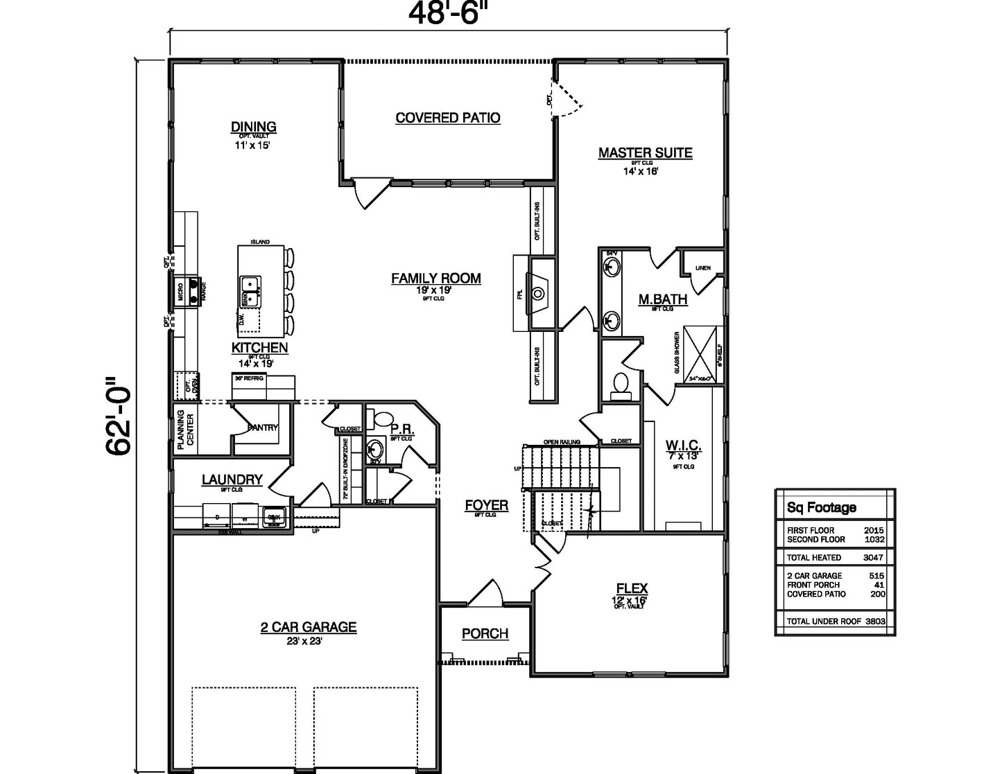 Plan No. 3047 - 1.5-Story Mountain Cabin with Flex Room