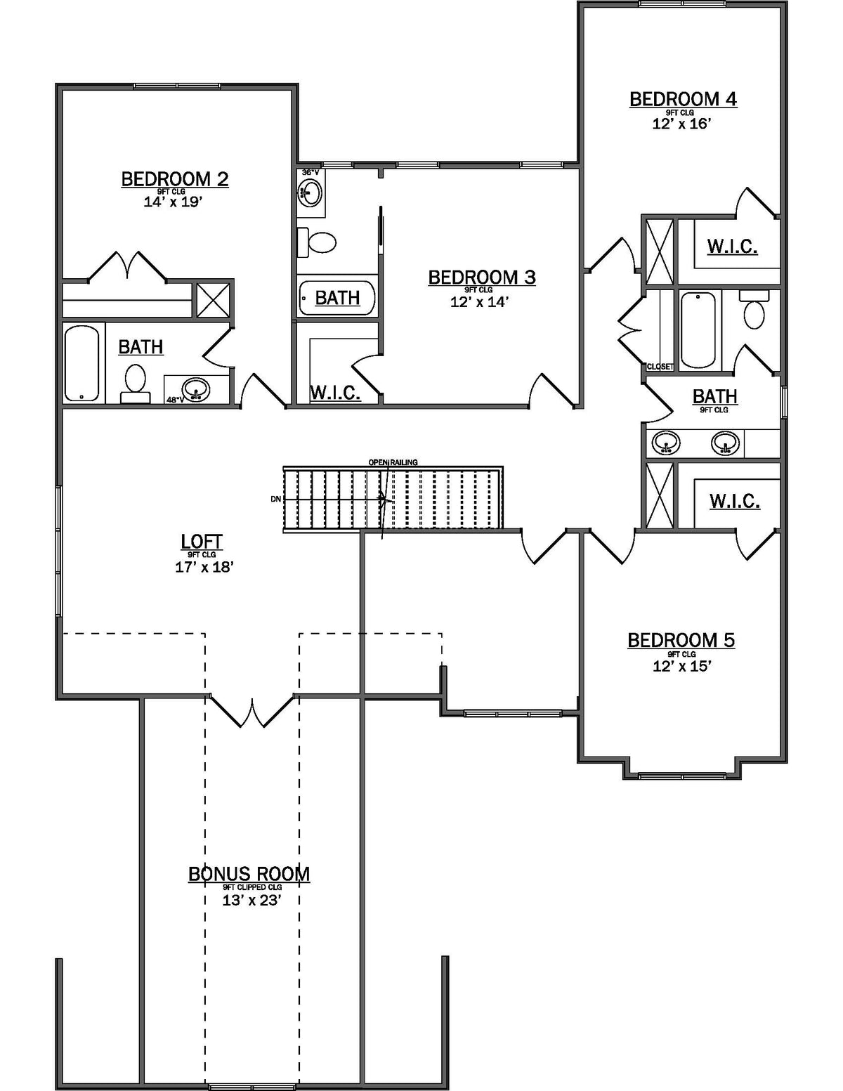 Plan No. 3555 | Modern Transitional | 5 Beds, 4.5 Baths