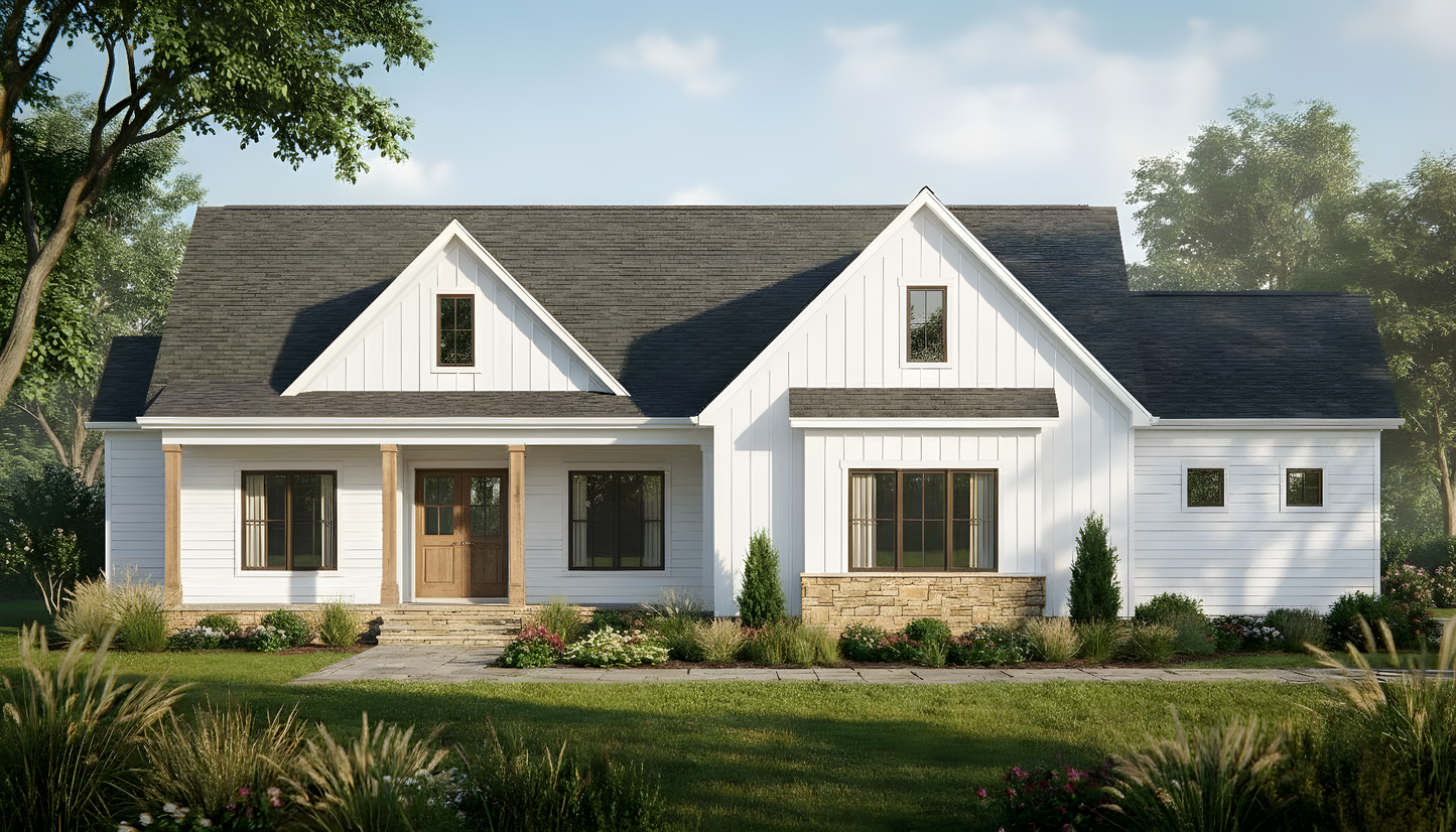 Plan No. 1967 Modern Farmhouse Plan - 1967 sq ft