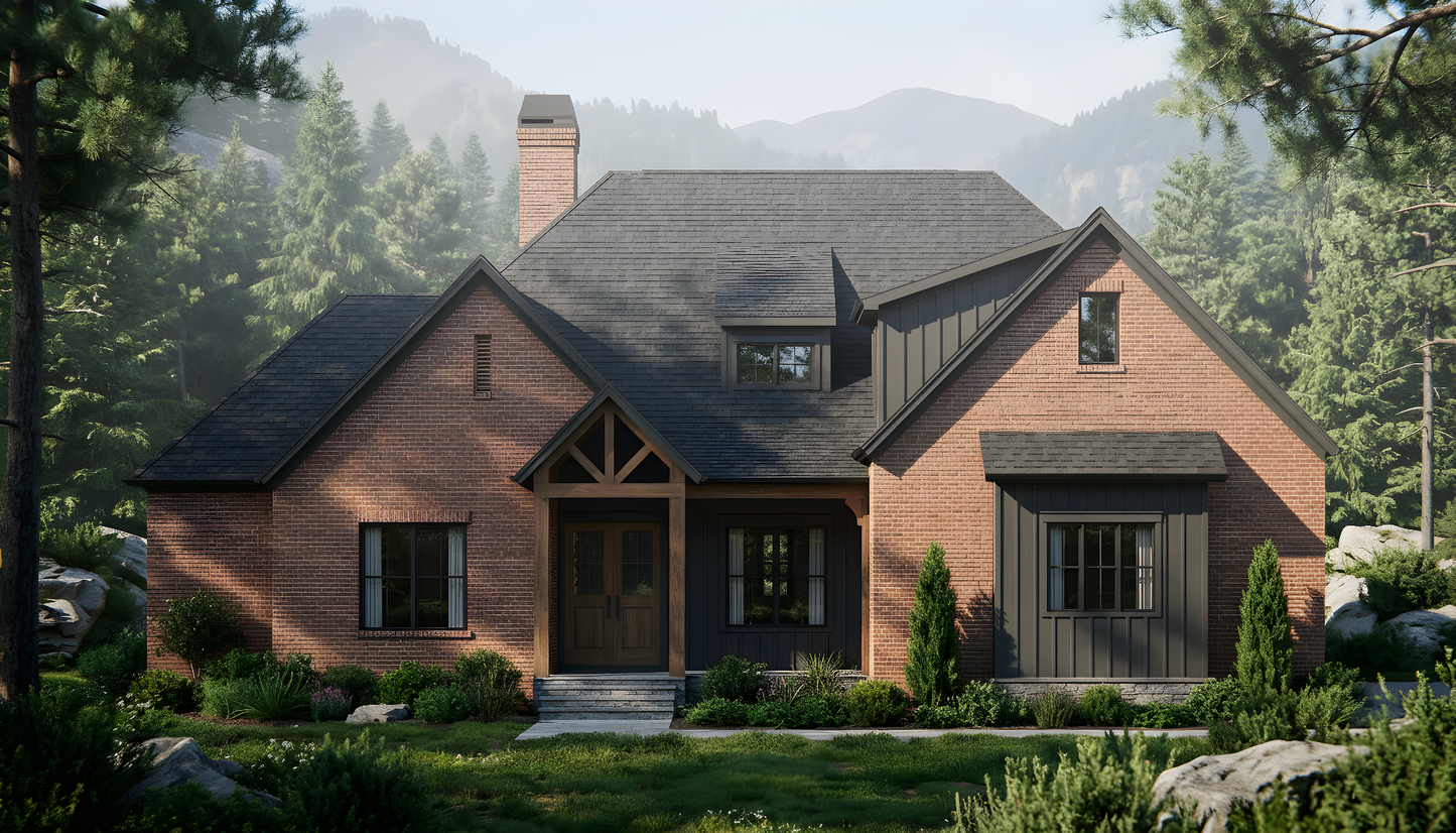 Plan No. 3058 - Modern Craftsman with Finished Basement